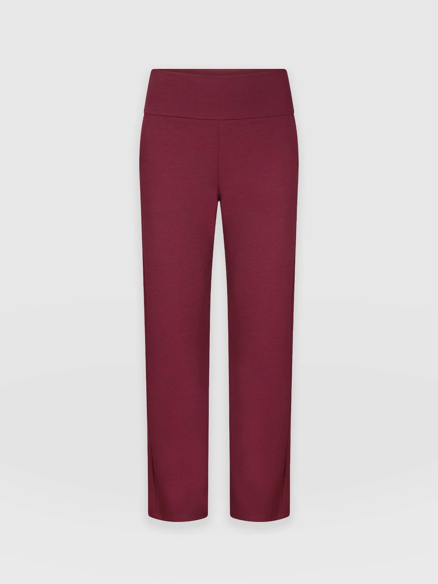 Women's Straight Leg Trouser Burgundy Ponte Roma | Saint and Sofia® Europe